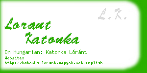 lorant katonka business card