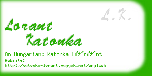 lorant katonka business card